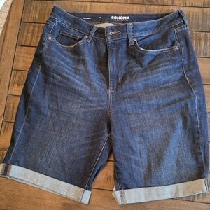 Sonoma Women's Dark Blue Denim Shorts